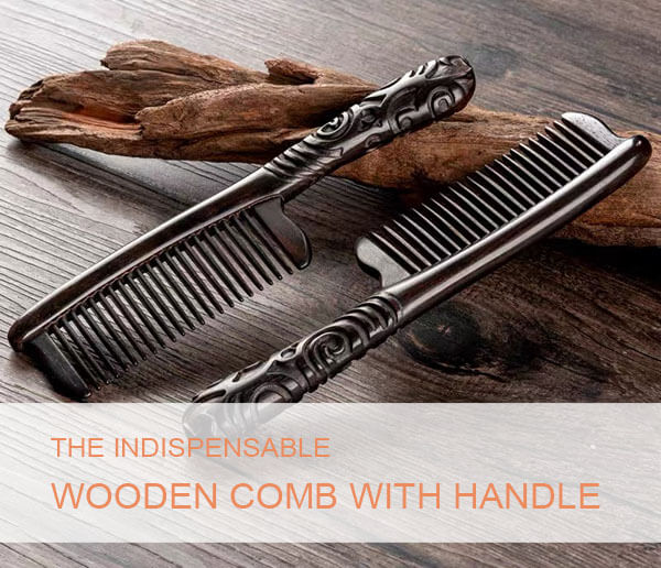 wooden comb with handle